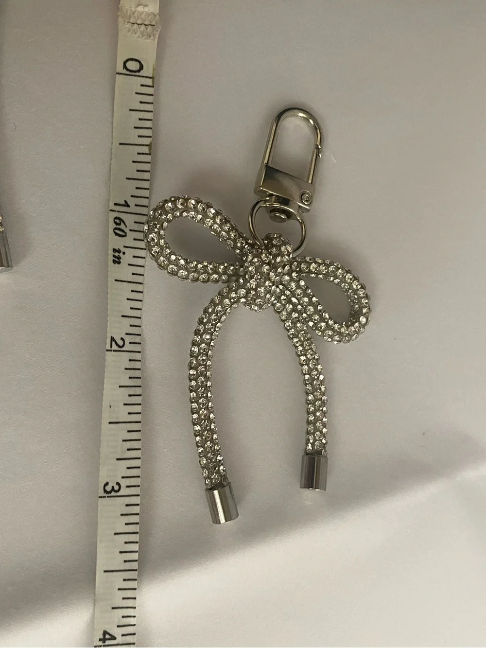 Crystal Bow Keychain Charm Clips